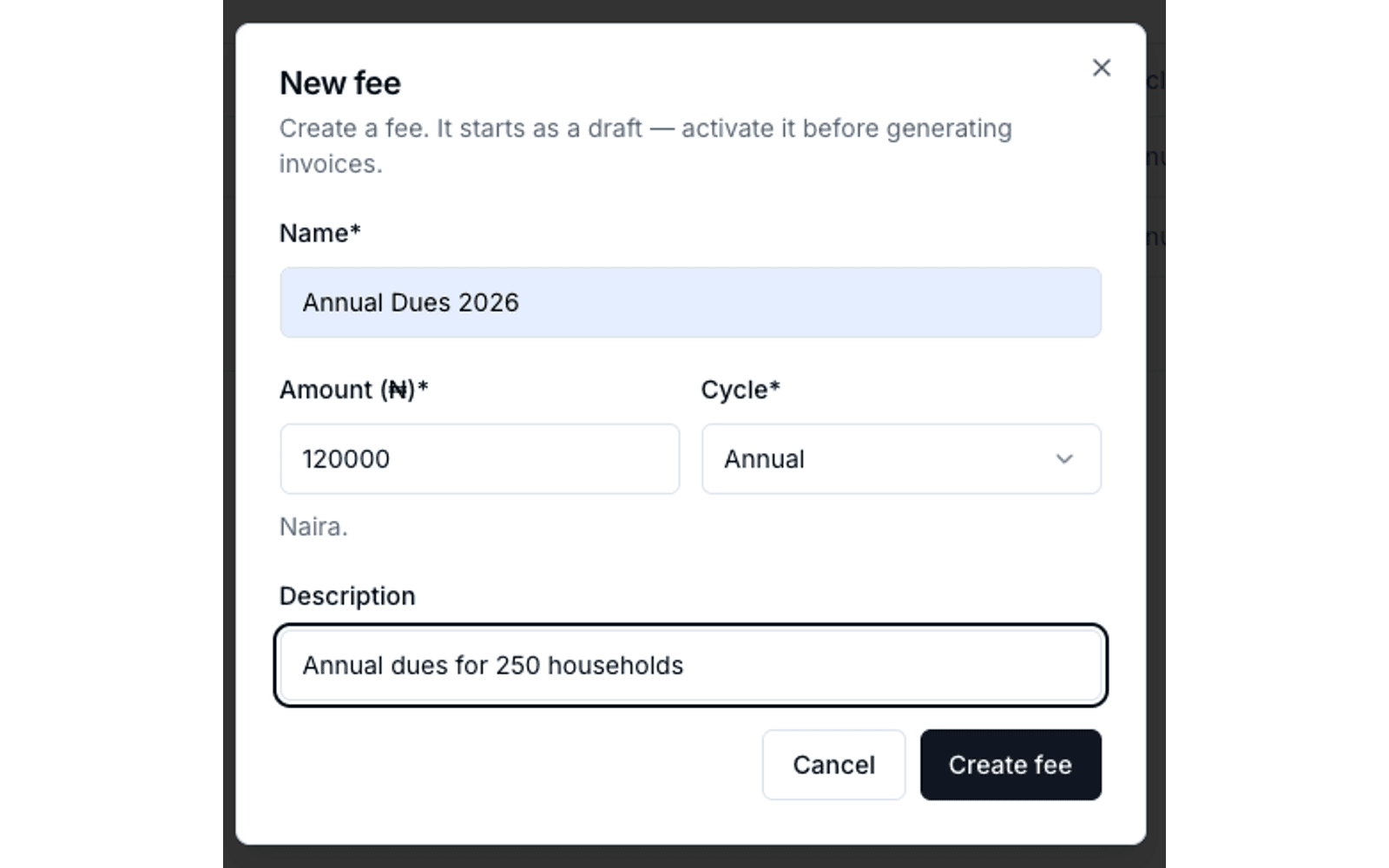 Bulk invoice issuance — issuing invoices to multiple households in one action